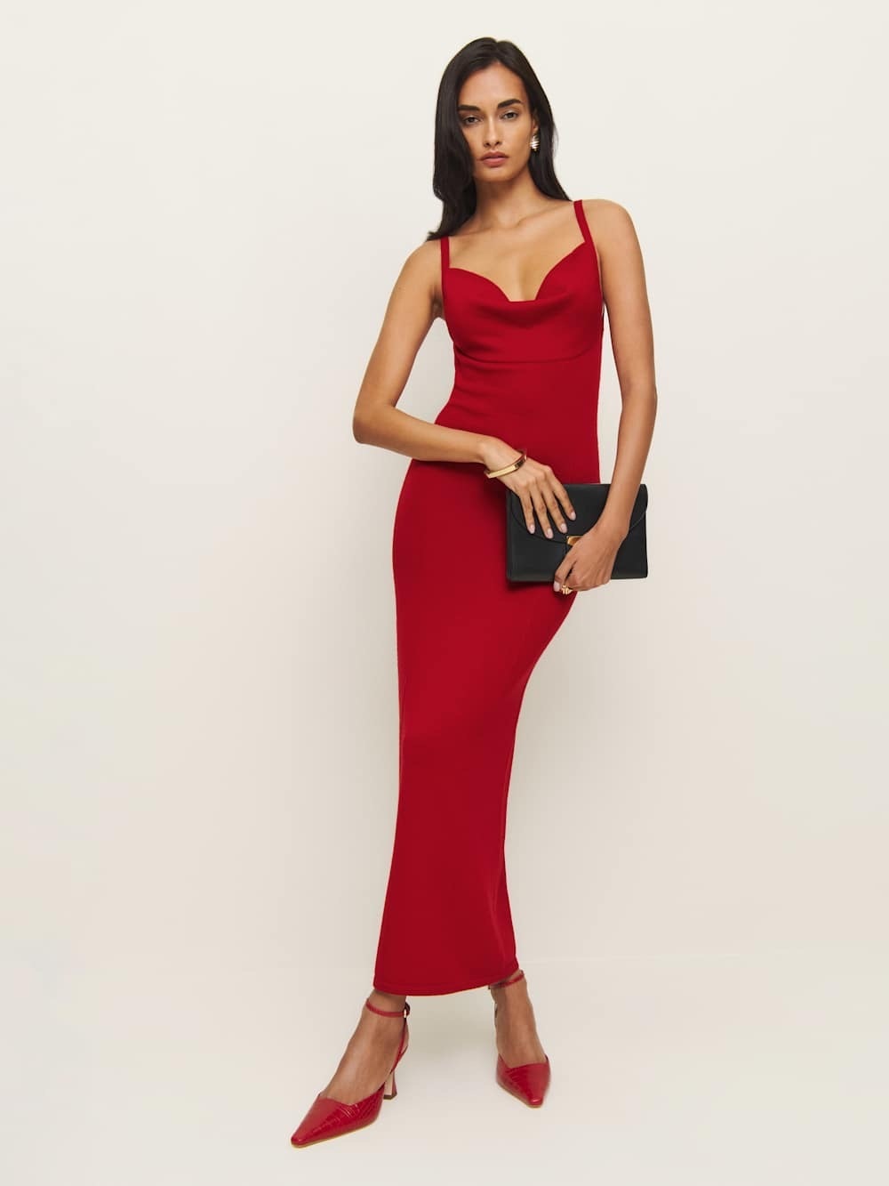 Reformation Gaia Regenerative Merino Wool Maxi Dress Lipstick Red Backless S